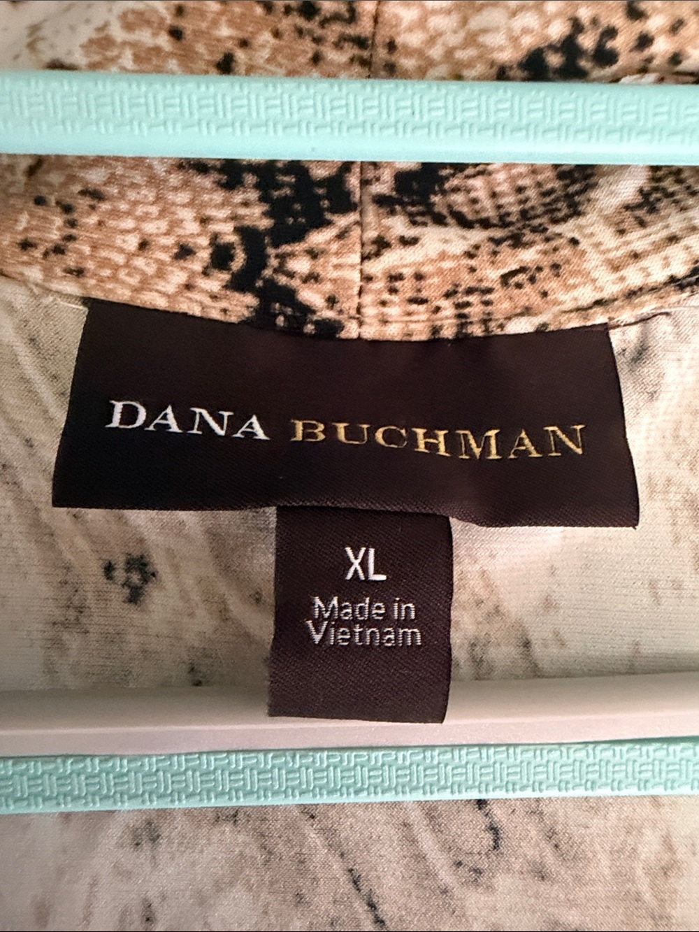 Dana Buchman Beige and Brown Snake-Print Sleeveless Camisole - Picture 3 of 6